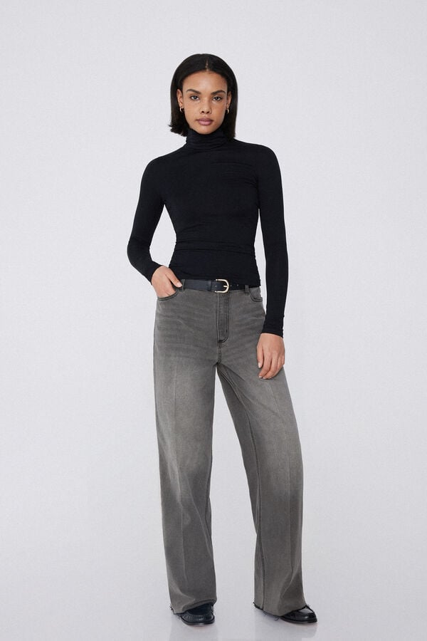 Tezenis Pantalones Largos Denim Cintura Alta Palazzo