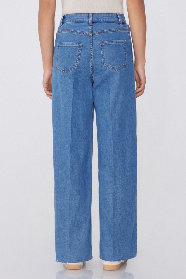 Tezenis Pantalones Largos Denim Cintura Alta Palazzo