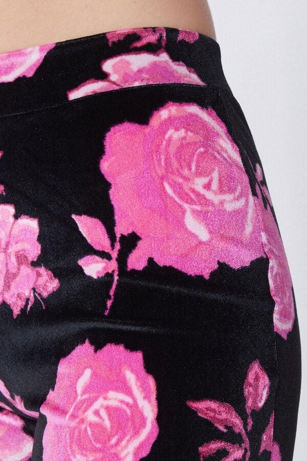 Tezenis Pantalones Largos Flare Terciopelo Estampado