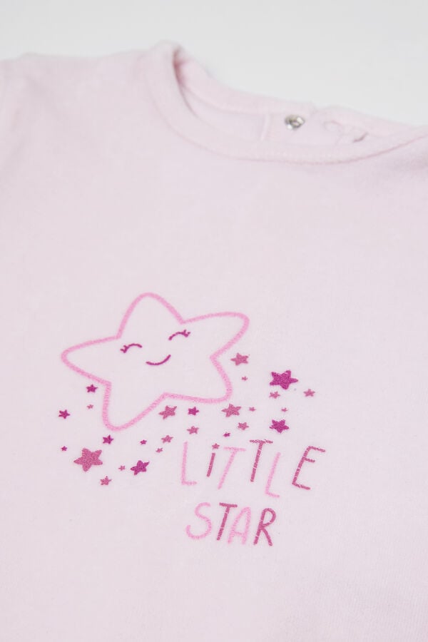 Tezenis Pelele Para Bebé De Chenilla De Algodón Con Pies