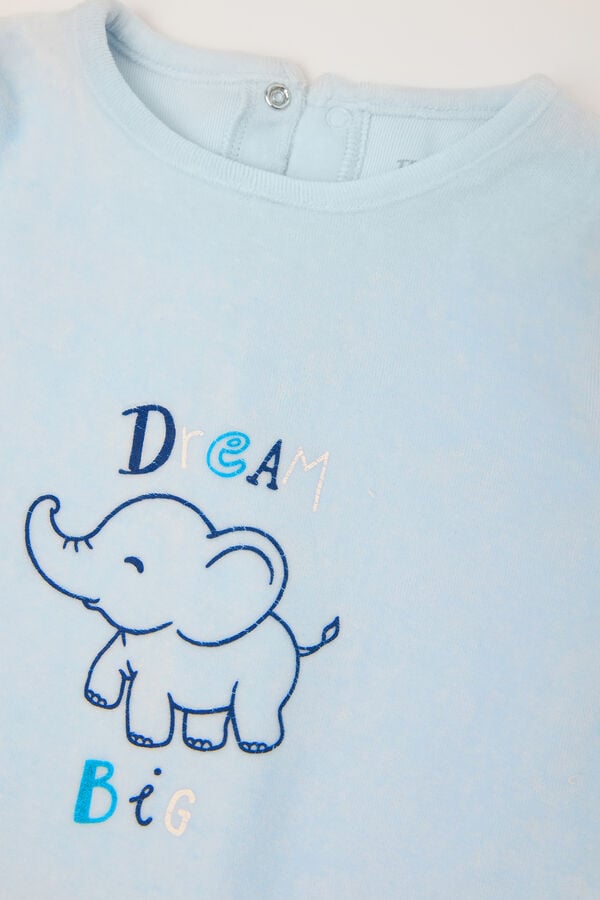 Tezenis Pelele Para Bebé De Chenilla De Algodón Con Pies