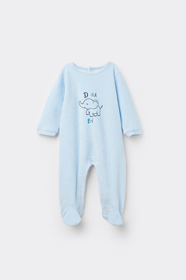 Tezenis Pelele Para Bebé De Chenilla De Algodón Con Pies