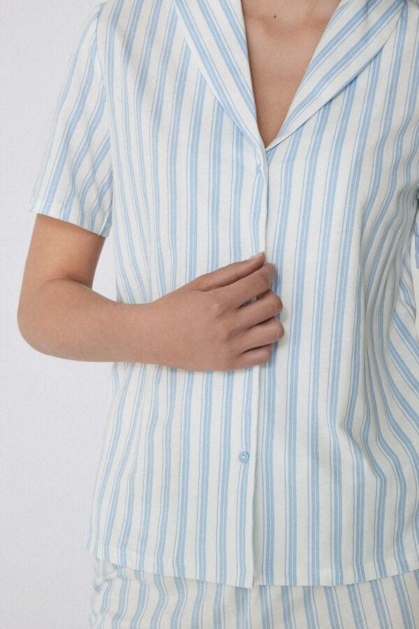 Tezenis Pijama Corto Abierto Media Manga Algodón Rayas