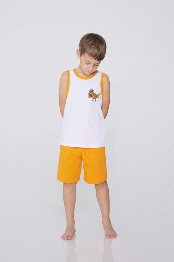 Tezenis Pijama Corto Con Camiseta De Tirantes De Algodón Con Estampado De Dinosaurio Para Niña