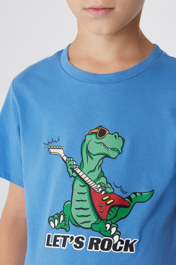 Tezenis Pijama Corto De Algodón Con Estampado De Dinosaurio