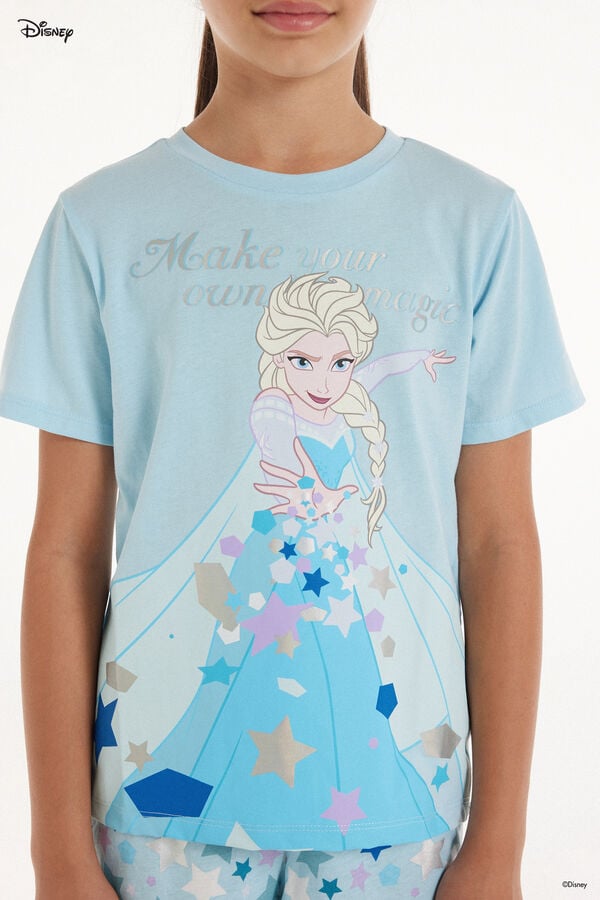 Tezenis Pijama Corto De Algodón Con Estampado De Elsa De Frozen Disney