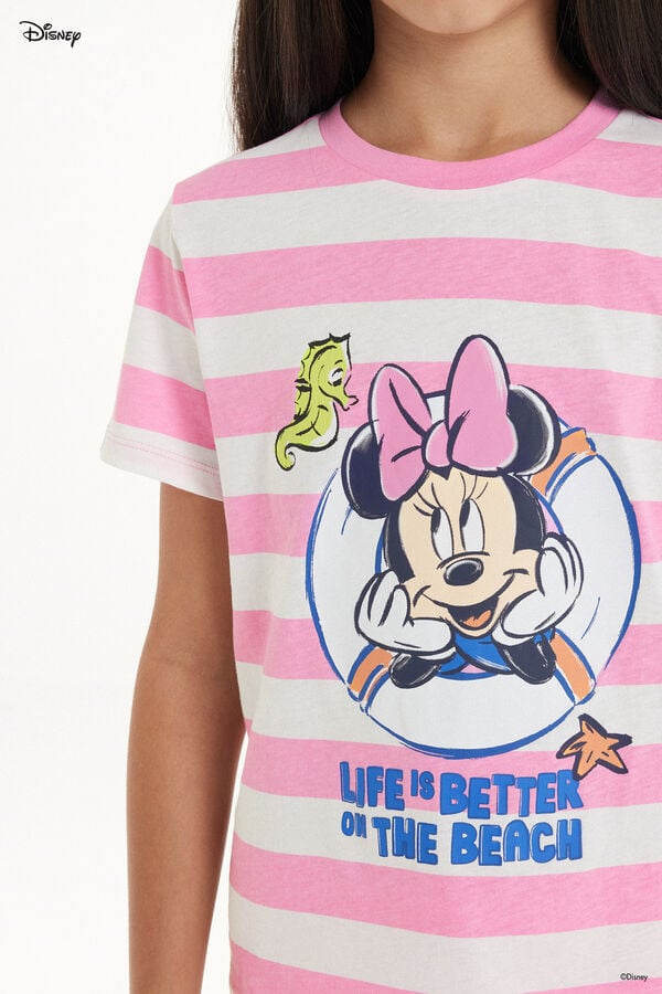 Tezenis Pijama Corto De Algodón Con Estampado De Minnie De Disney