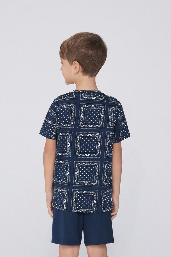 Tezenis Pijama Corto De Manga Corta De Algodón Con Estampado Bandana