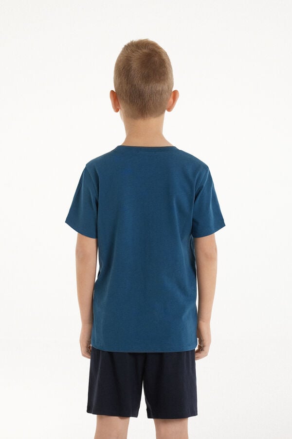 Tezenis Pijama Corto De Manga Corta De Algodón Con Estampado De Avión Para Niño