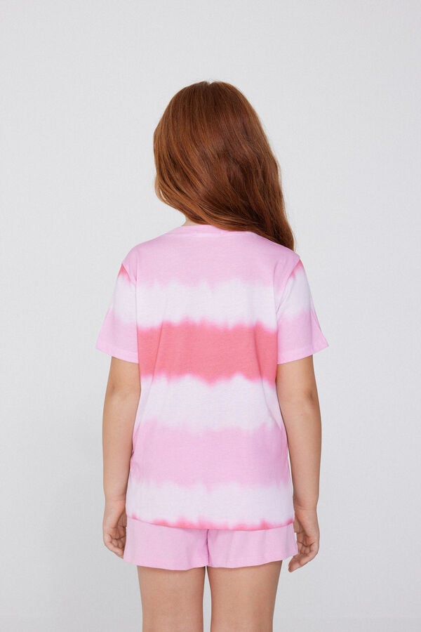 Tezenis Pijama Corto De Manga Corta De Algodón Tie-Dye Para Niña