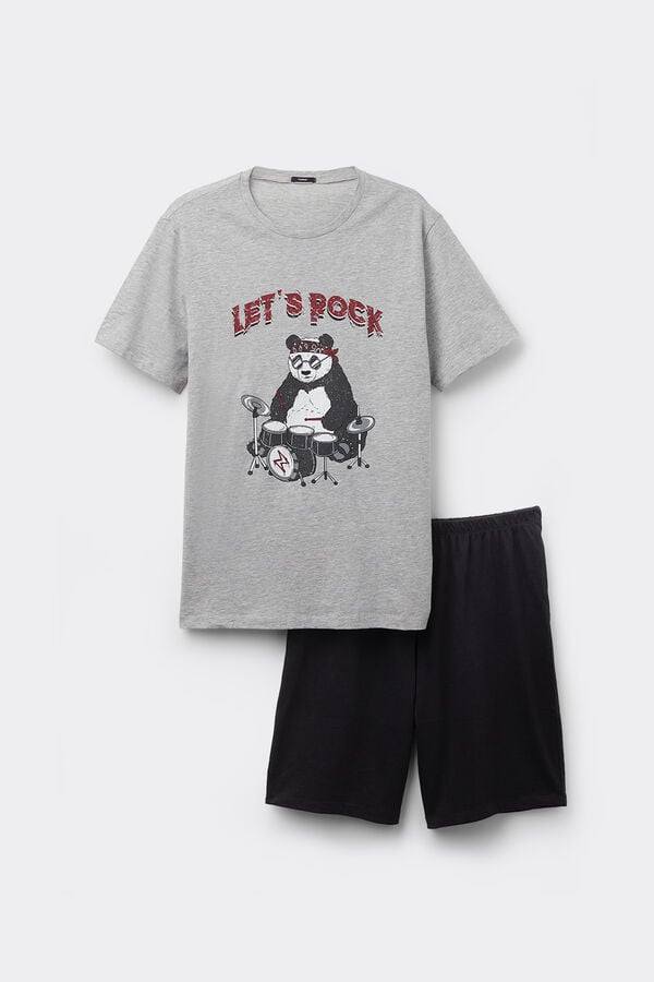 Tezenis Pijama Corto De Media Manga De Algodón Stampa Rock
