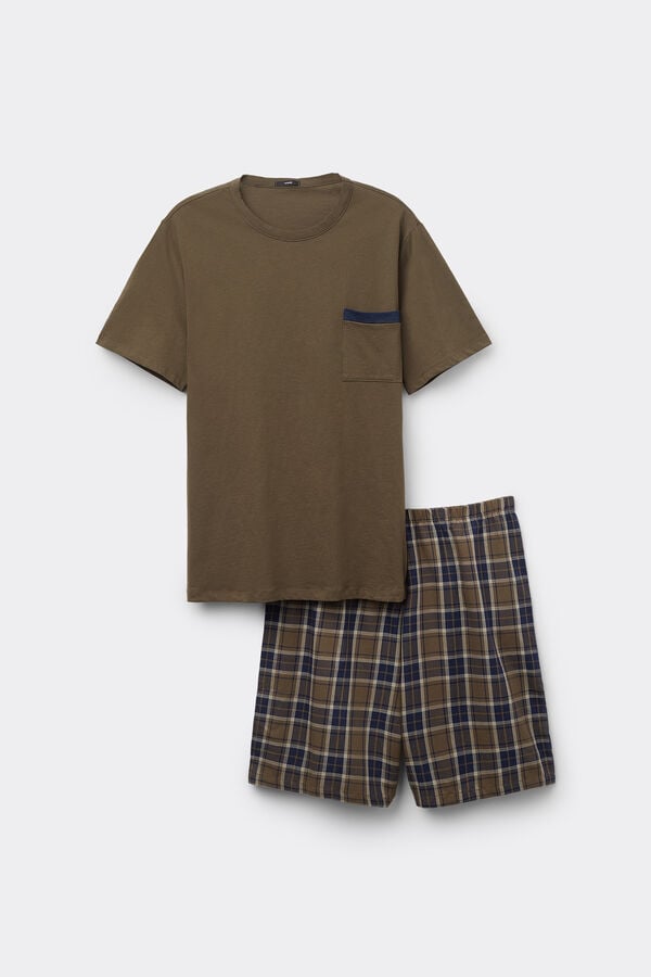 Tezenis Pijama Corto De Media Manga De Algodón Y Tela