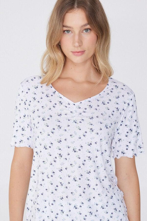 Tezenis Pijama Corto De Media Manga De Viscosa Con Frunce