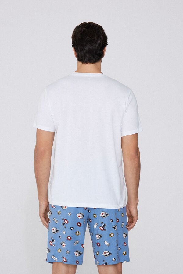 Tezenis Pijama Corto Hombre Media Manga Algodón Estampado Bedtime