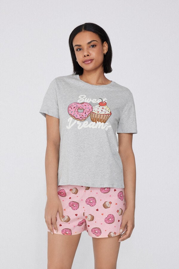 Tezenis Pijama Corto Manga Corta Algodón Estampado Dream