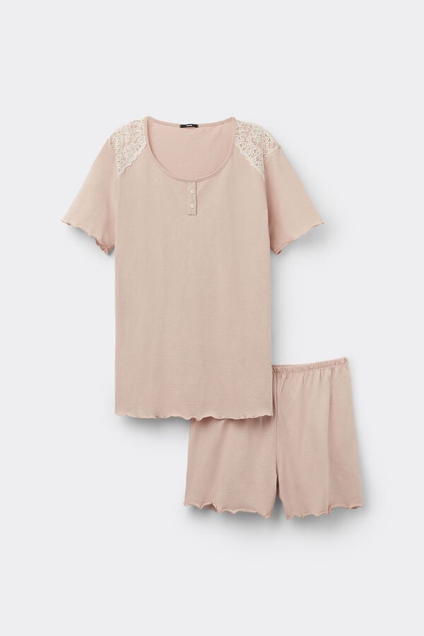 Tezenis Pijama Corto Media Manga De Algodón Delicate Touch