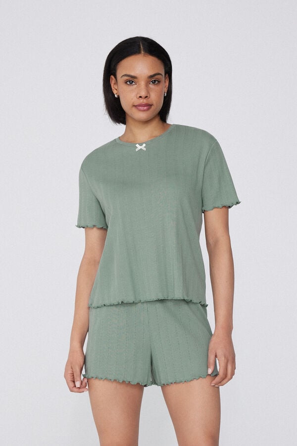 Tezenis Pijama Corto Media Manga de Algodón Pointelle Fantasy