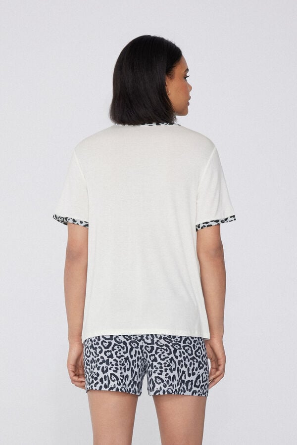 Tezenis Pijama Corto Media Manga De Viscosa Estampado Animal