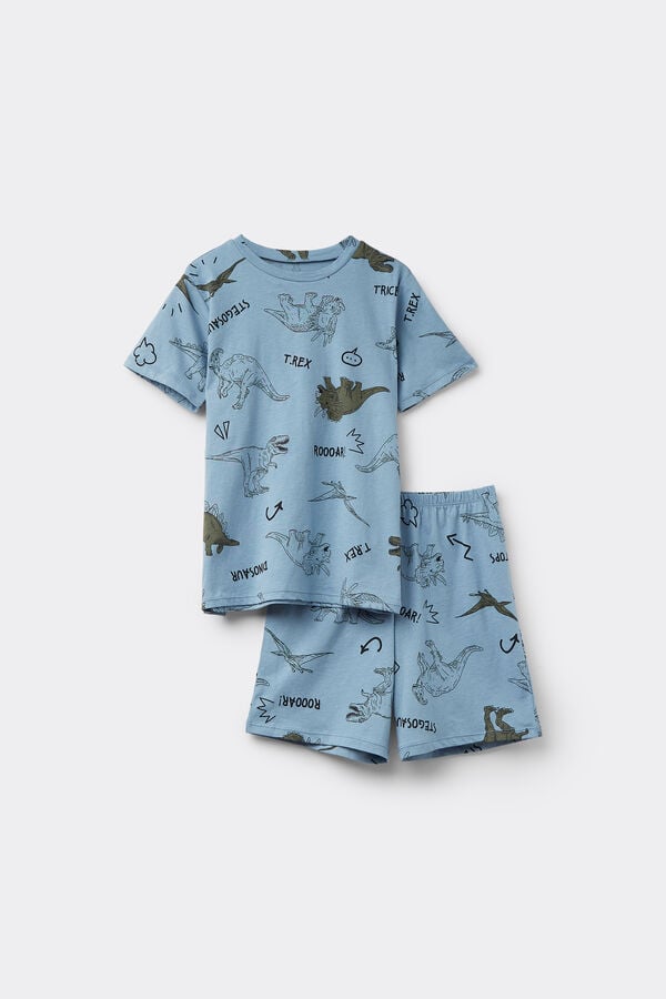 Tezenis Pijama Corto Niño Media Manga Algodón Estampado Dino