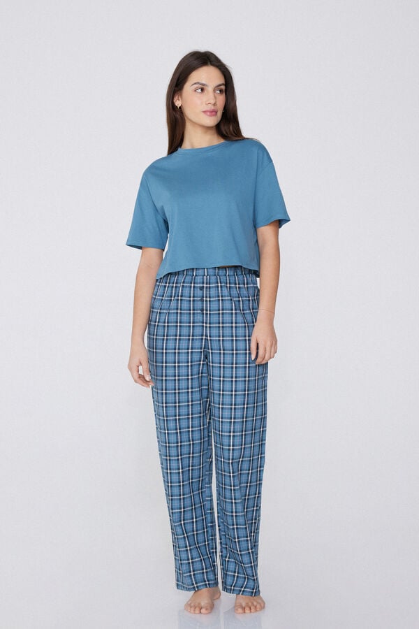 Tezenis Pijama de Media Manga con Pantalón Largo de Tela