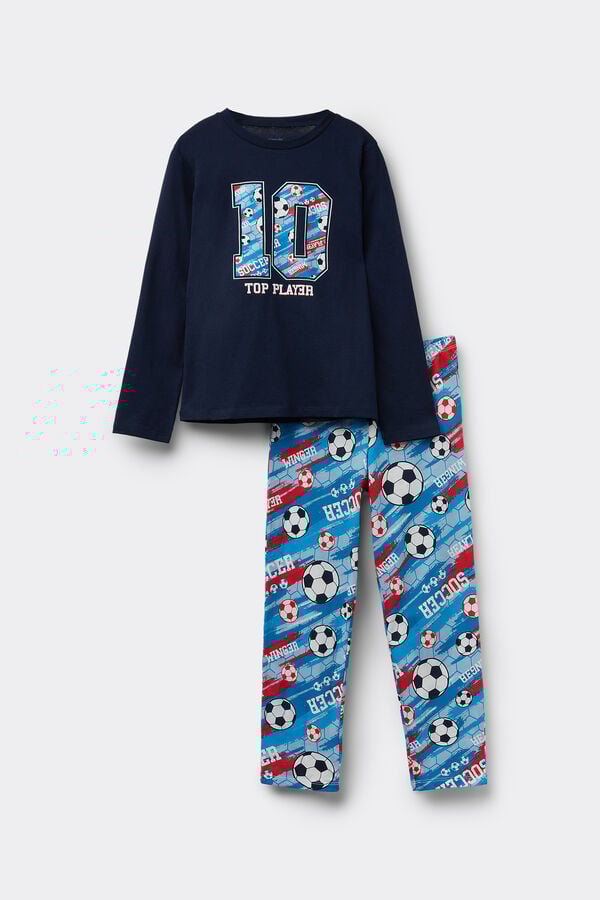 Tezenis Pijama Largo Algodón Estampado Football Niño