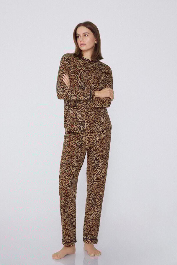 Tezenis Pijama Largo Algodón Grueso Estampado Animal