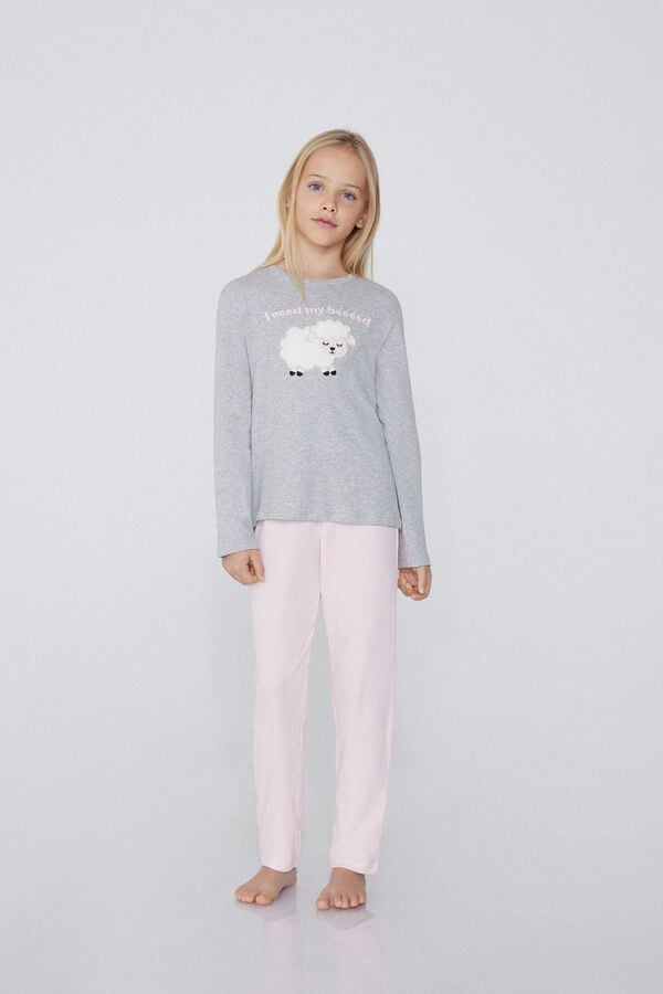 Tezenis Pijama Largo Cuello Redondo Algodón Grueso Oveja