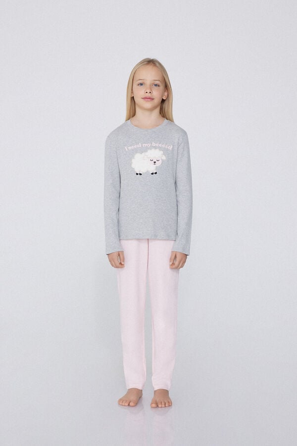 Tezenis Pijama Largo Cuello Redondo Algodón Grueso Oveja