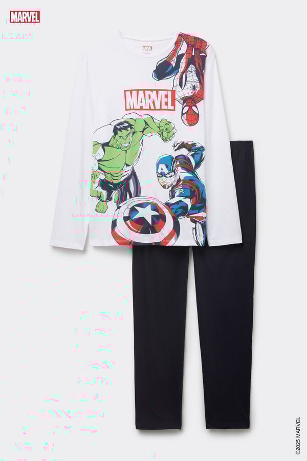 Tezenis Pijama Largo De Algodón Con Estampado Avengers