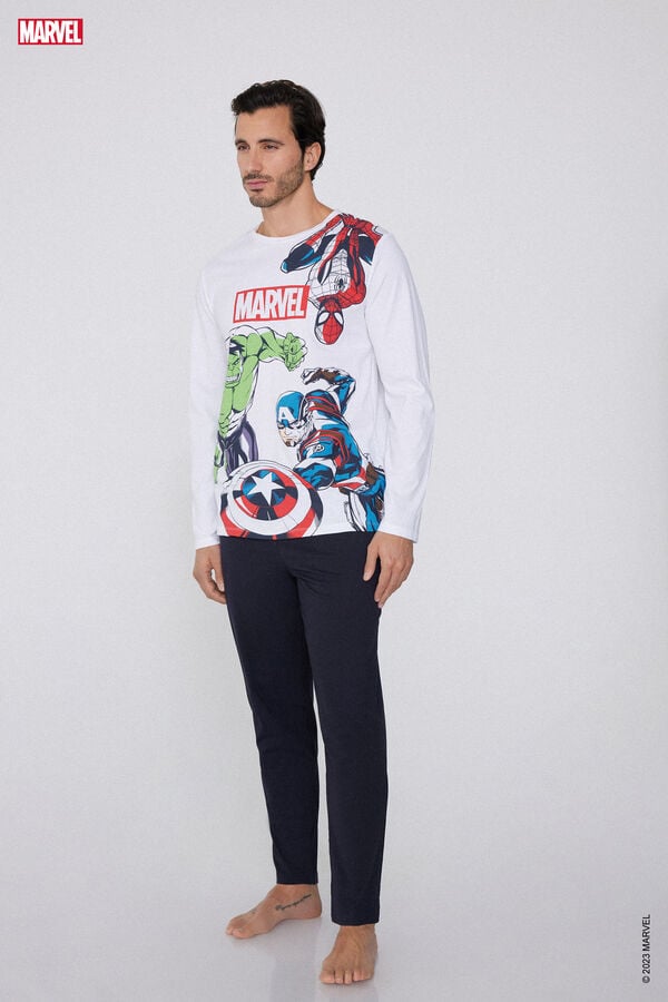 Tezenis Pijama Largo de Algodón con Estampado Avengers