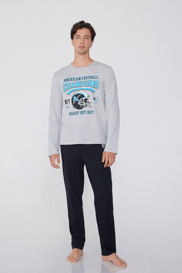 Tezenis Pijama Largo De Algodón Con Estampado Champions