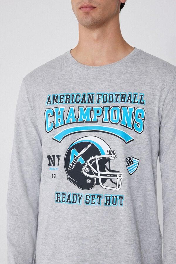 Tezenis Pijama Largo De Algodón Con Estampado Champions