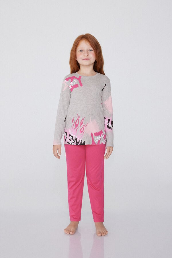 Tezenis Pijama Largo de Algodón con Estampado Crazy