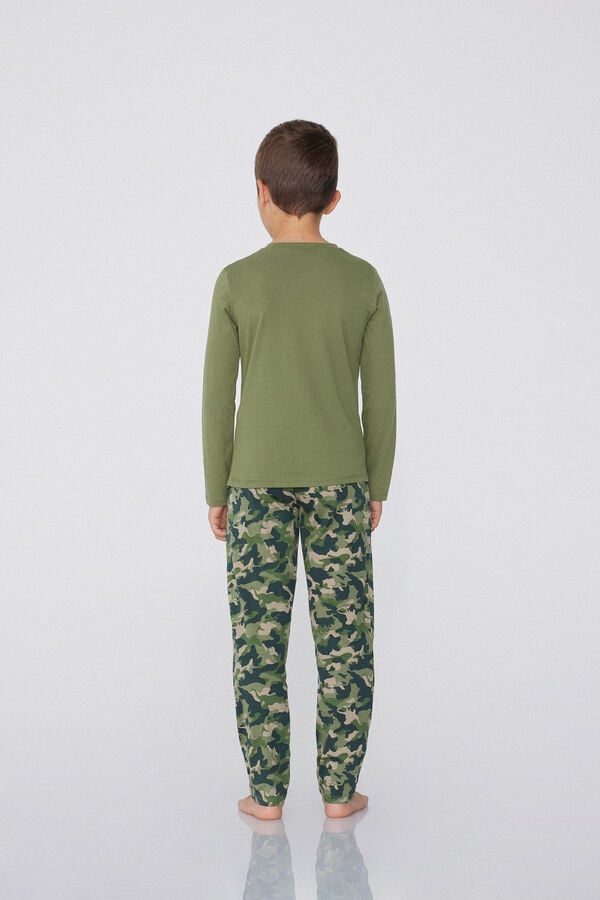 Tezenis Pijama Largo De Algodón Con Estampado De Camuflaje