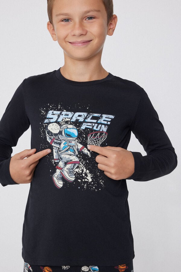 Tezenis Pijama Largo De Algodón Con Estampado De Coches