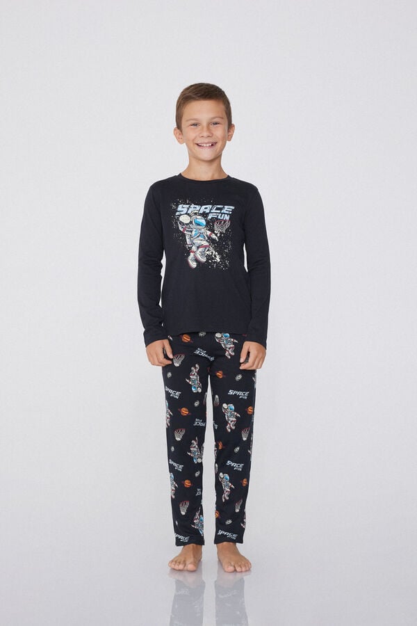 Tezenis Pijama Largo de Algodón con Estampado de Coches