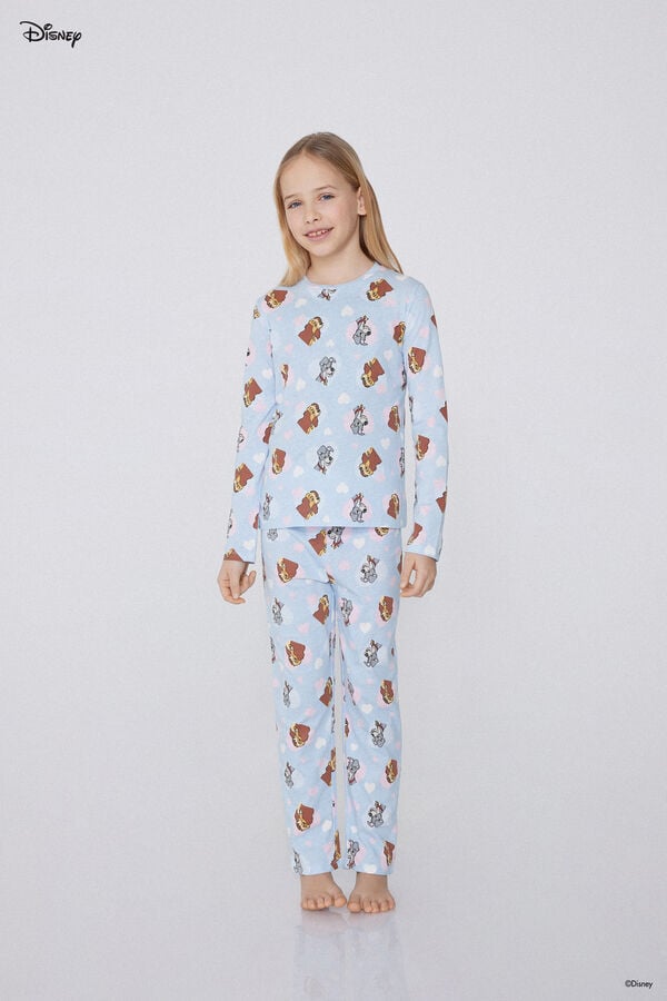Tezenis Pijama Largo De Algodón Con Estampado De Disney De La Dama Y El Vagabundo