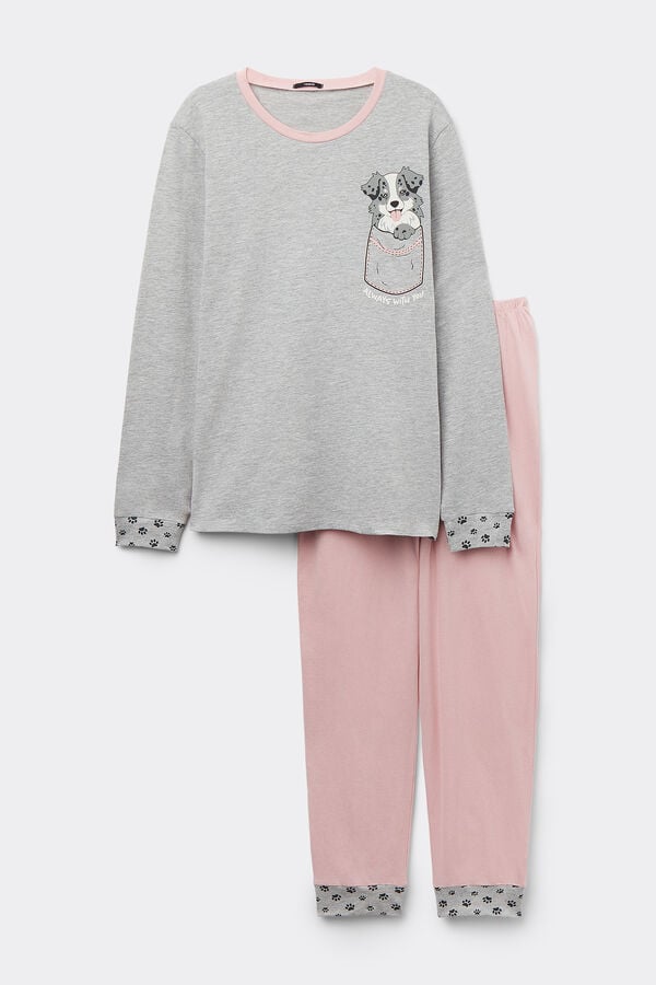 Tezenis Pijama Largo De Algodón Con Estampado De Perro