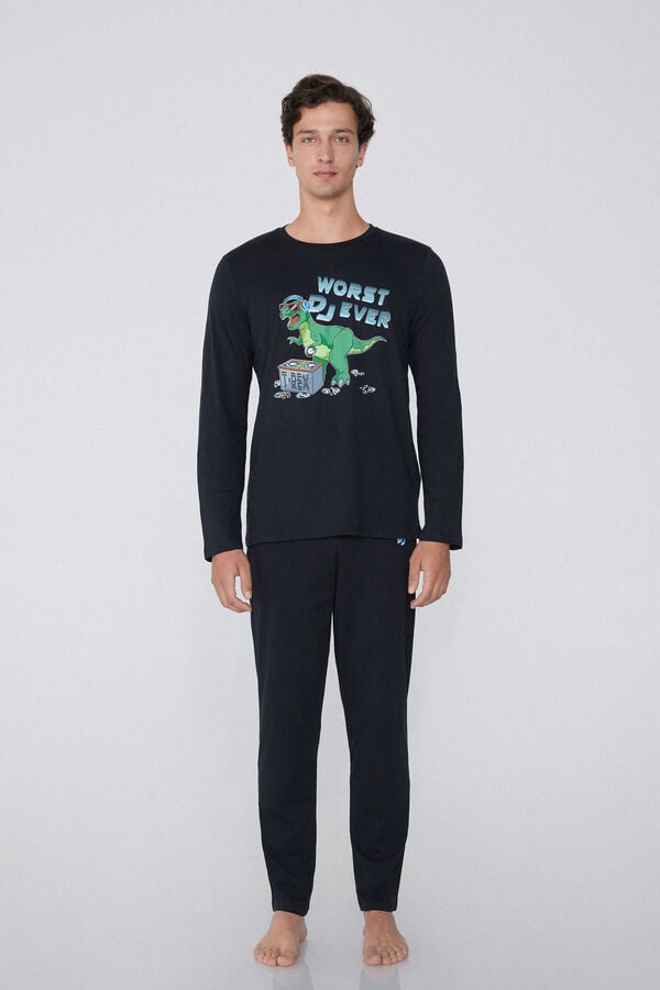 Tezenis Pijama Largo de Algodón con Estampado Deejay