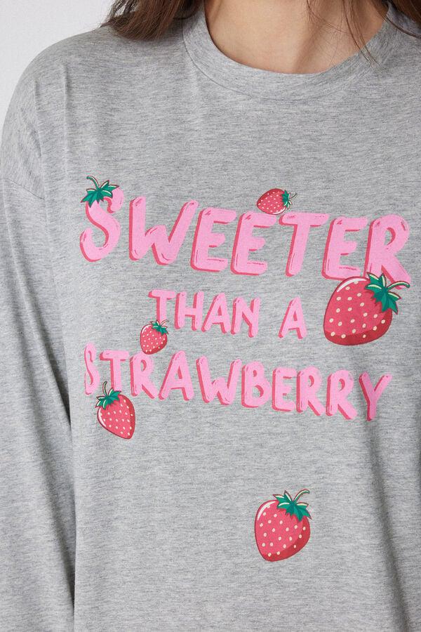 Tezenis Pijama Largo De Algodón Con Estampado Fresa