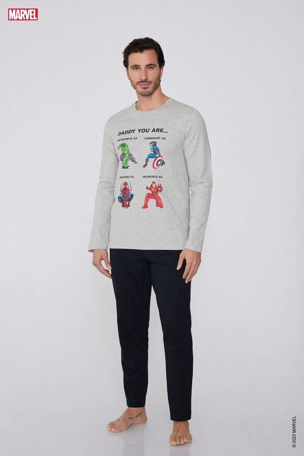 Tezenis Pijama Largo de Algodón con Estampado Integral Avengers