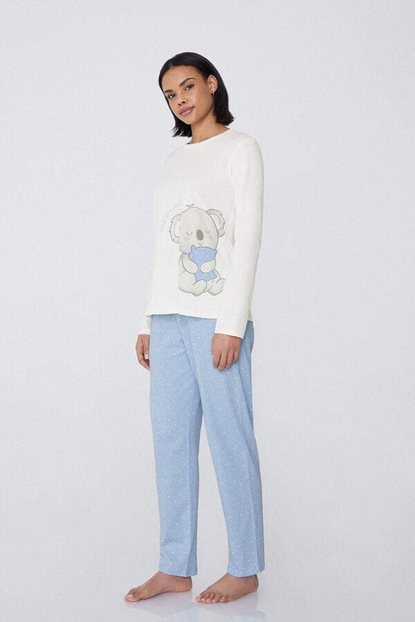 Tezenis Pijama Largo de Algodón con Estampado Koala