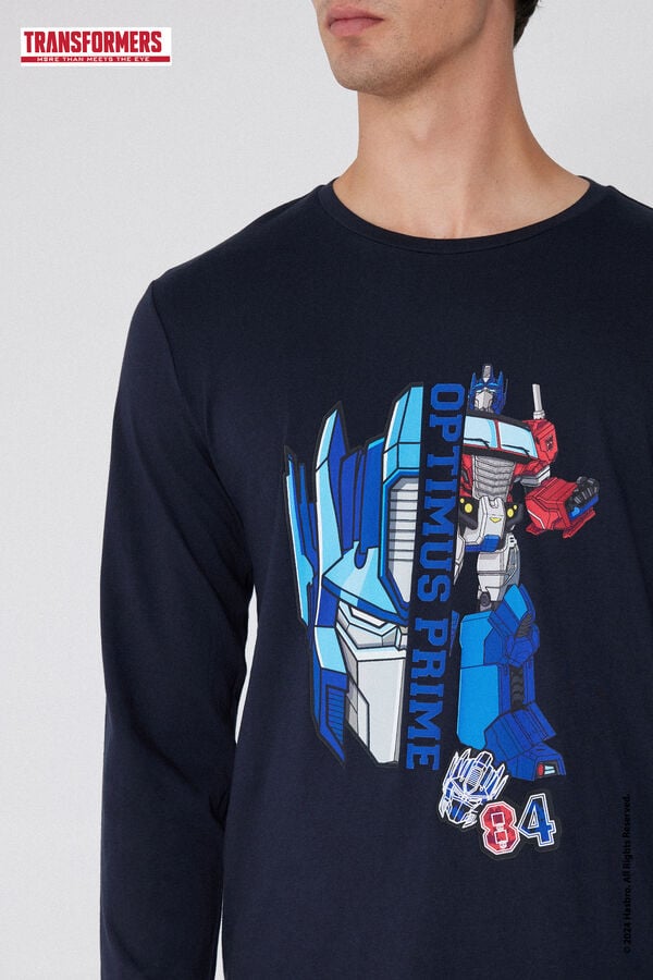 Tezenis Pijama Largo De Algodón Con Estampado Transformers