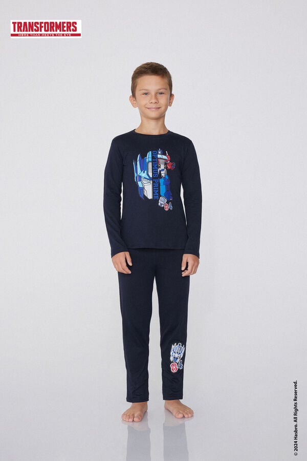 Tezenis Pijama Largo De Algodón Con Estampado Transformers Para Niño