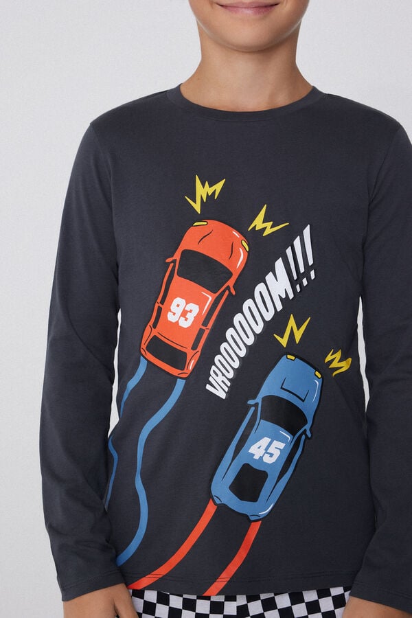 Tezenis Pijama Largo De Algodón Para Niño Con Coches