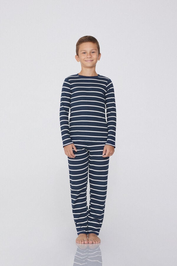 Tezenis Pijama Largo de Canalé de Algodón para Niño