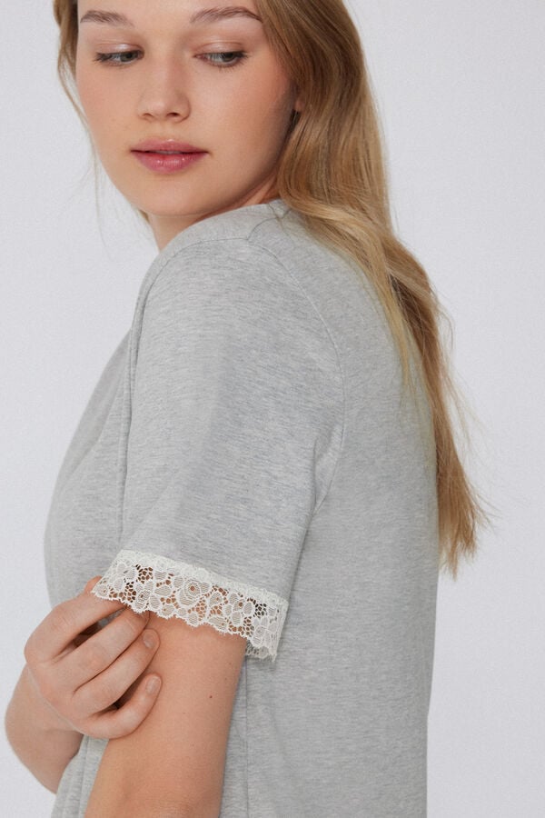 Tezenis Pijama Largo Encaje Media Manga Delicate Touch