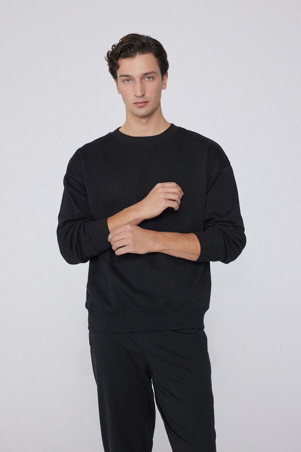 Tezenis Sudadera Básica 100 Algodón Con Cuello Redondo