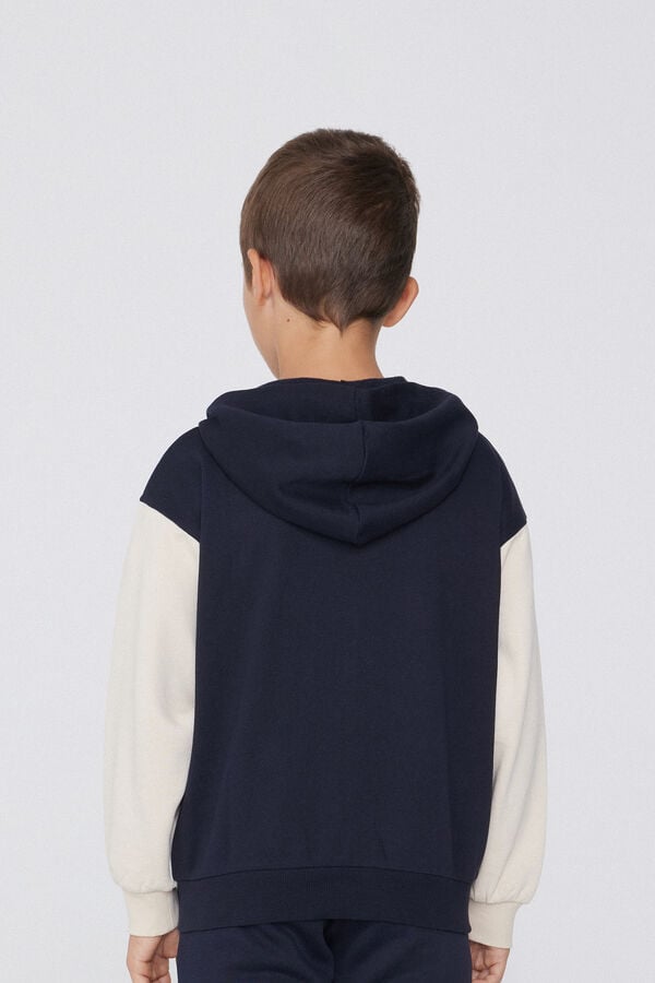 Tezenis Sudadera Con Capucha Con Cremallera Y Parche Para Niño