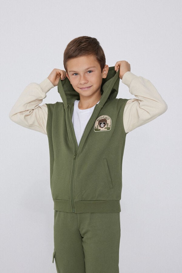 Tezenis Sudadera Con Capucha Con Cremallera Y Parche Para Niño